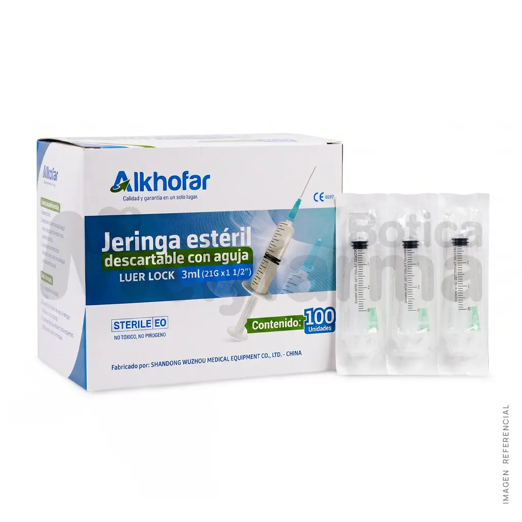 Jeringa 3ml C-A 21g x 1 1-2 - ALKHOFAR