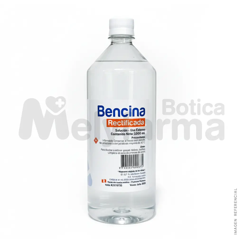 Bencina Rectificada x 1000 ml - Alkofarma | Melyfarma Bencina Rectificada de 1Lt - ALKOFARMA
