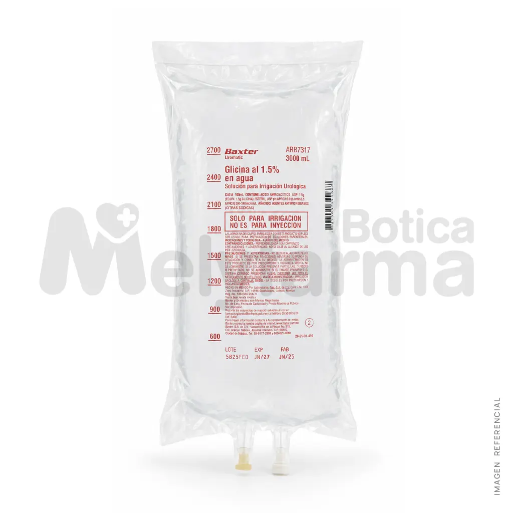 Glicina 1,5% x 3 Lts - Baxter | Melyfarma Glicina 1,5% x 3 Lts - BAXTER