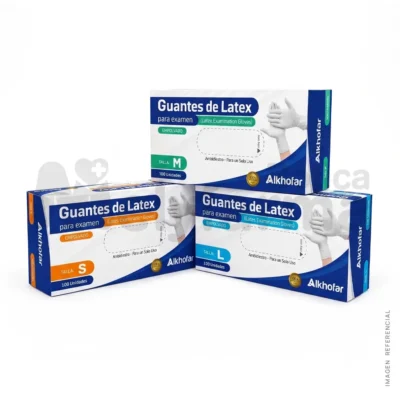 Guantes de Látex para Examen Talla S, M, L - ALKHOFAR