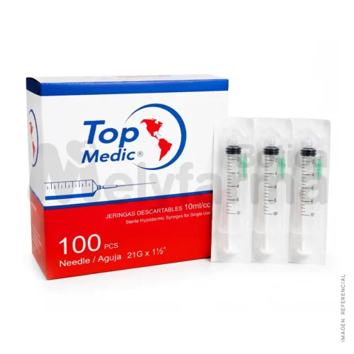 Jeringa 10ml C-A 21 x 1 1-2 - TOP MEDIC