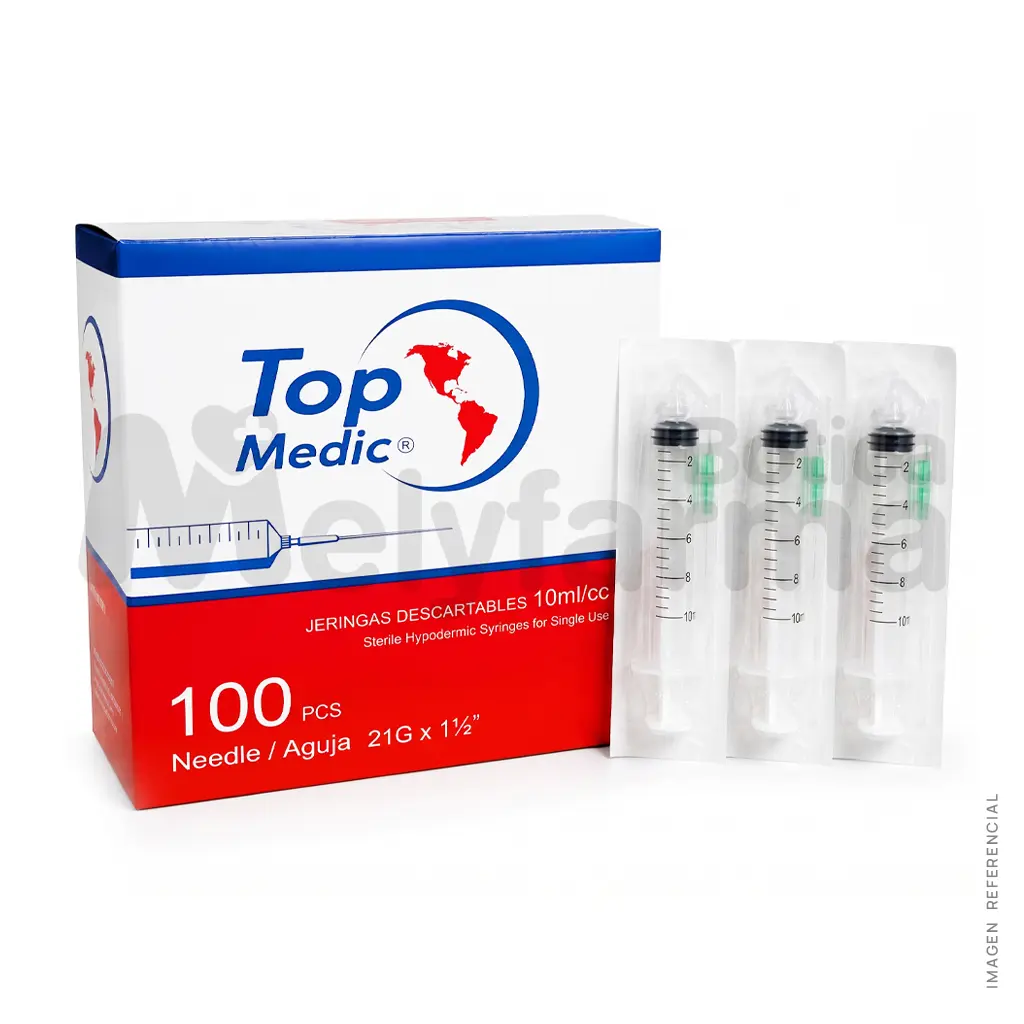 Jeringa 10ml C-A 21 x 1 1-2 - TOP MEDIC