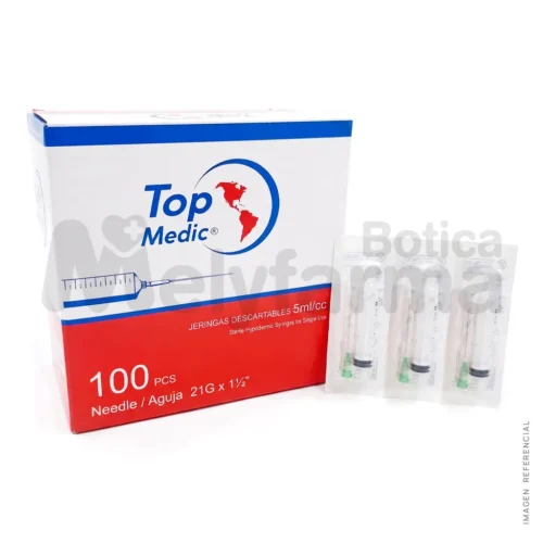Jeringa 5ml C-A 21 x 1 1-2 - TOP MEDIC