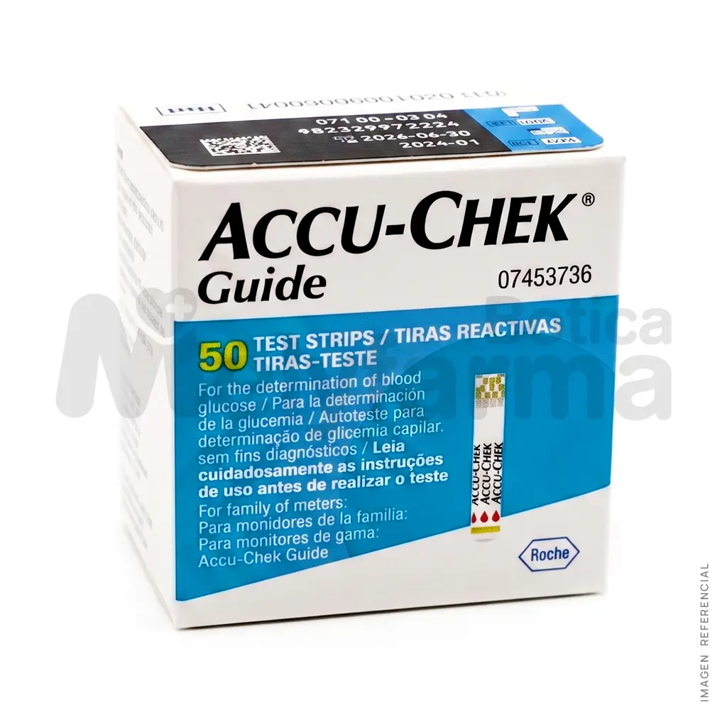 Tiras Reactivas Accu-Chek Guide - ROCHE - Caja x 50 Und.